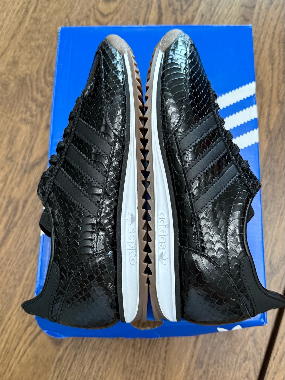 RARE adidas SL 72 OG Black "reptile effect faux" 7W/6Y IH9170